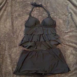 2 piece open back swimsuit